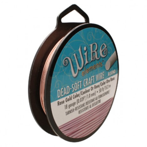 18ga Beadsmith Wire Elements Anti-Tarnish Dead Soft Craft Wire - Rose Gold - 1/4lb (15.2m) 18ga Beadsmith Wire Elements Anti-Tarnish Dead Soft Craft Wire - Rose Gold - 1/4lb (15.2m)