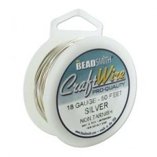 18ga Beadsmith Wire Elements Silver Plated Wire- 1/4lb