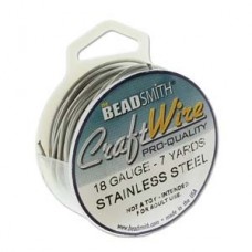18ga Beadsmith Wire Elements Pro-Quality Wire - Stainless Steel