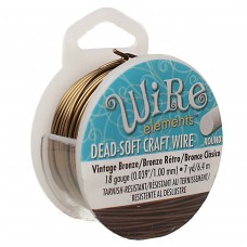 18ga Beadsmith Pro-Quality Vintage Bronze Wire - 7yd