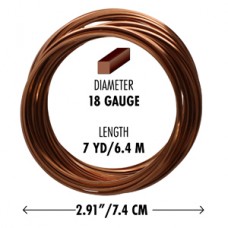 18ga Beadsmith Wire Elements Square Soft Temper Anti-Tarnish Craft Wire - Antique Copper - 7yd (6.6m)