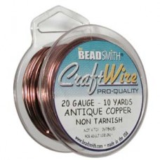 20ga Beadsmith Pro-Quality Antique Copper Craft Wire - 10yd
