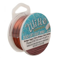 20ga Beadsmith Wire Elements Dead Soft Anti-Tarnish Craft Wire - Antique Copper - 10yd (9.1m)