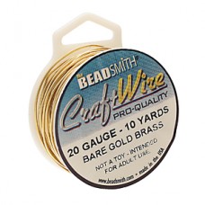 20ga Beadsmith Pro-Quality Wire - Bare Gold Brass