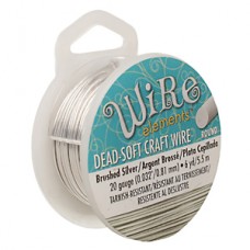 20ga Beadsmith Wire Elements Dead Soft Non-Tarnish Craft Wire - Brushed Silver - 6yd (5.4m)