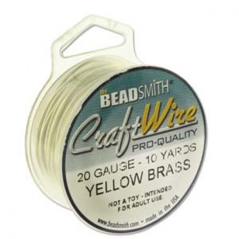 20ga Beadsmith Pro-Quality Wire - Bare Yellow Brass - 10yd (9.1m) 20ga Beadsmith Pro-Quality Wire - Bare Yellow Brass - 10yd (9.1m)