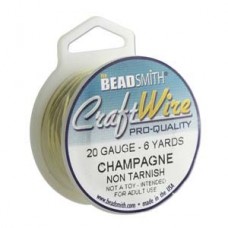 20ga Beadsmith Pro-Quality Round Wire - Champagne Gold