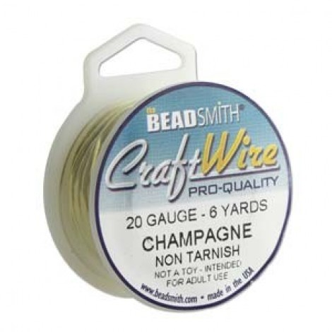 20ga Beadsmith Pro-Quality Round Wire - Champagne Gold - 6yd (5.48m)