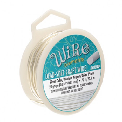 20ga Beadsmith Wire Elements Dead Soft Anti-Tarnish Craft Wire - Silver - 1/4lb (22.8m) 20ga Beadsmith Wire Elements Dead Soft Anti-Tarnish Craft Wire - Silver - 1/4lb (22.8m)