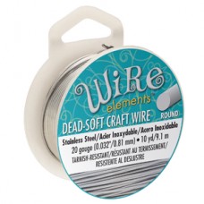 20ga Beadsmith Wire Elements Dead Soft Craft Wire - Stainless Steel - 10yd