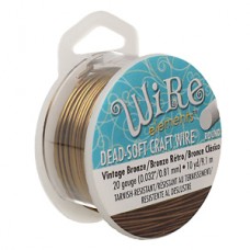 20ga Beadsmith Wire Elements Dead Soft Anti-Tarnish Wire - Vintage Bronze - 10yd