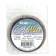 21ga Beadsmith Pro-Quality 1/2 Round Wire - Ant Copper