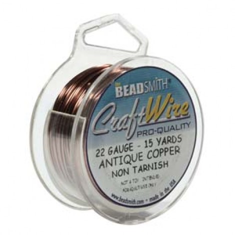 22ga Beadsmith Wire Elements Antique Copper Anti-Tarnish Craft Wire - 15yd