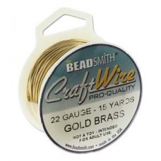 22ga Beadsmith Pro-Quality Wire - Bare Gold Brass