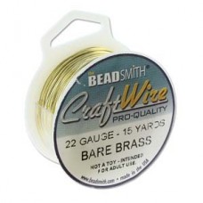 22ga Beadsmith Pro-Quality Dead Soft Craft Wire - Bare Yellow Brass - 13.7 metres