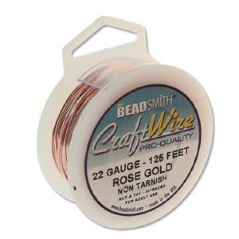 22ga Beadsmith Pro-Quality Anti-Tarnish Rose Gold  Craft Wire - 1/4lb (125ft)