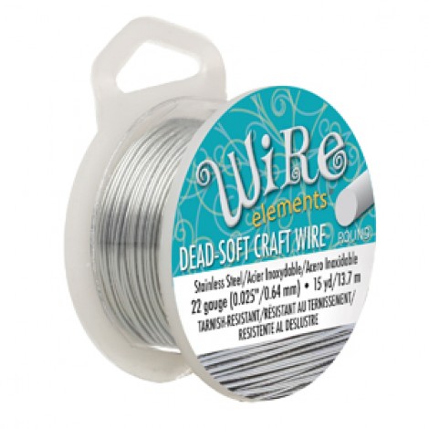 22ga Beadsmith Wire Elements Craft Wire - 304 Stainless Steel Coated - 15yd (13.7m) 22ga Beadsmith Wire Elements Craft Wire - 304 Stainless Steel Coated - 15yd (13.7m)
