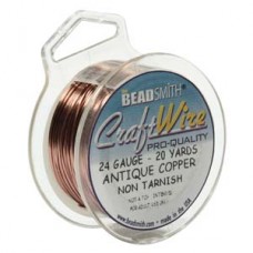 24ga Beadsmith Pro-Quality Antique Copper Craft Wire - 20yd
