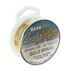 24ga Beadsmith Pro-Quality Wire - Bare Gold Brass