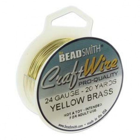 24ga Beadsmith Pro-Quality Wire - Bare Yellow Brass - 18.2m 24ga Beadsmith Pro-Quality Wire - Bare Yellow Brass - 18.2m
