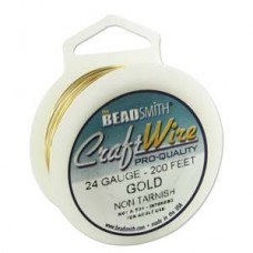 24ga Beadsmith Wire Elements Craft Wire - Anti-Tarnish Gold - 1/4lb