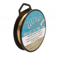 24ga Beadsmith Wire Elements Dead Soft Anti-Tarnish Dead Soft Craft Wire - Gold - 1/4lb - 200ft (60.9m)
