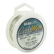 24ga Beadsmith Wire Elements Silver Plated Wire- 1/4lb