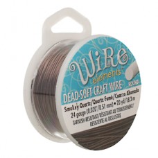 24ga Beadsmith Wire Elements Dead Soft Anti-Tarnish Craft Wire - Smokey Quartz - 20yd (18.2m)