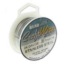 24ga Beadsmith Pro-Quality Wire - Stainless Steel