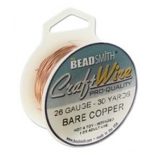 26ga Beadsmith Wire Elements Craft Wire - Bare Copper