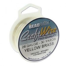 26ga Beadsmith Pro-Quality Wire - Bare Yellow Brass