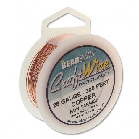 26ga Beadsmith Wire Elements Dead Soft Anti-Tarnish Craft Wire - Natural Copper - 1/4lb - 300ft (91.4m) 26ga Beadsmith Wire Elements Dead Soft Anti-Tarnish Craft Wire - Natural Copper - 1/4lb - 300ft (91.4m)
