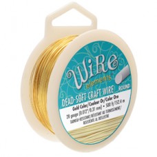 26ga Beadsmith Wire Elements Dead Soft Anti-Tarnish Craft Wire - Gold - 1/4lb - 300ft