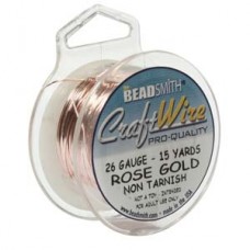 26ga Beadsmith Wire Elements Anti-Tarnish Rose Gold Craft Wire - 15yd