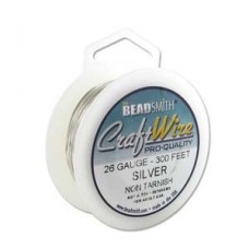 26ga Beadsmith Pro-Quality Silver Plated Wire- 1/4lb