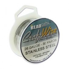 26ga Beadsmith Pro-Quality Wire - Stainless Steel