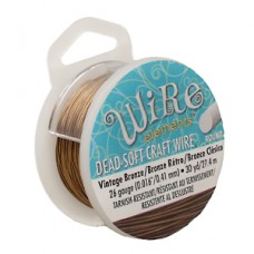 26ga BeadsmithWire Elements Dead Soft Anti-Tarnish Craft Wire -  Vintage Bronze - 30yd