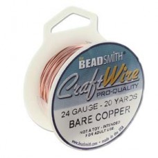 28ga Beadsmith Pro-Quality Wire - Bare Copper