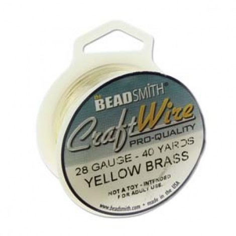 28ga Beadsmith Pro-Quality Wire - Bare Yellow Brass