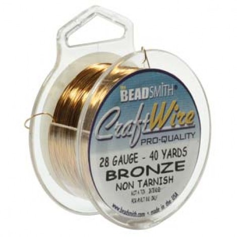 28ga Beadsmith Pro-Quality Bronze Craft Wire - 40yd