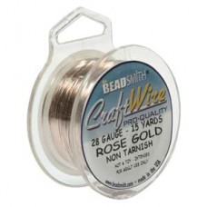 28ga Beadsmith Wire Elements Anti-Tarnish Rose Gold Craft Wire - 15yd