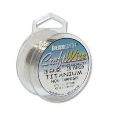 28ga Beadsmith Wire Elements Craft Wire -Titanium