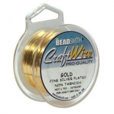 28ga Beadsmith Wire Elements Craft Wire - Anti-Tarnish Gold - 15yd