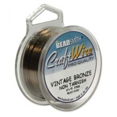 28ga Beadsmith Wire Elements  Craft Wire - Vintage Bronze - 40yd
