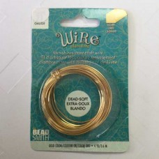 18ga Square Beadsmith Wire Elements Soft Temper Anti-Tarnish Craft Wire - Gold - 4yd