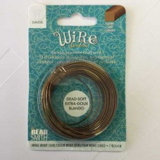 21ga Square Beadsmith Wire Elements Dead Soft Anti-Tarnsih Craft Wire - Vintage Bronze - 7yd