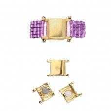 9.4x17.3mm Axos II - Delica Magnetic Clasp - 24K Gold Plated - Pack of 2