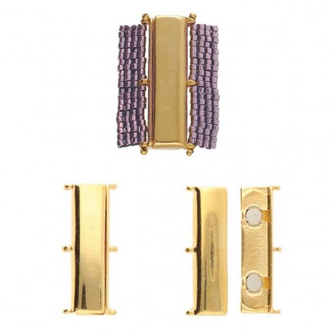 31.2x14.2mm Axos III - Delica Magnetic Clasp - 24K Gold Plated - each