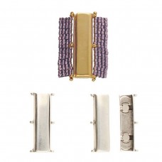 31.2x14.2mm Axos III - Delica Magnetic Clasp - Silver Plated - each