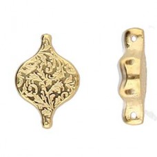 10.8x15.8mm Cymbal Liotrivi - Paisley Bead Connector - 24K Gold Plate